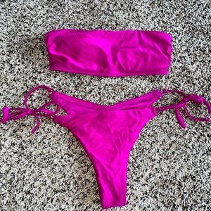 Fuscia Victoria’s Secret Bandeau Bikini